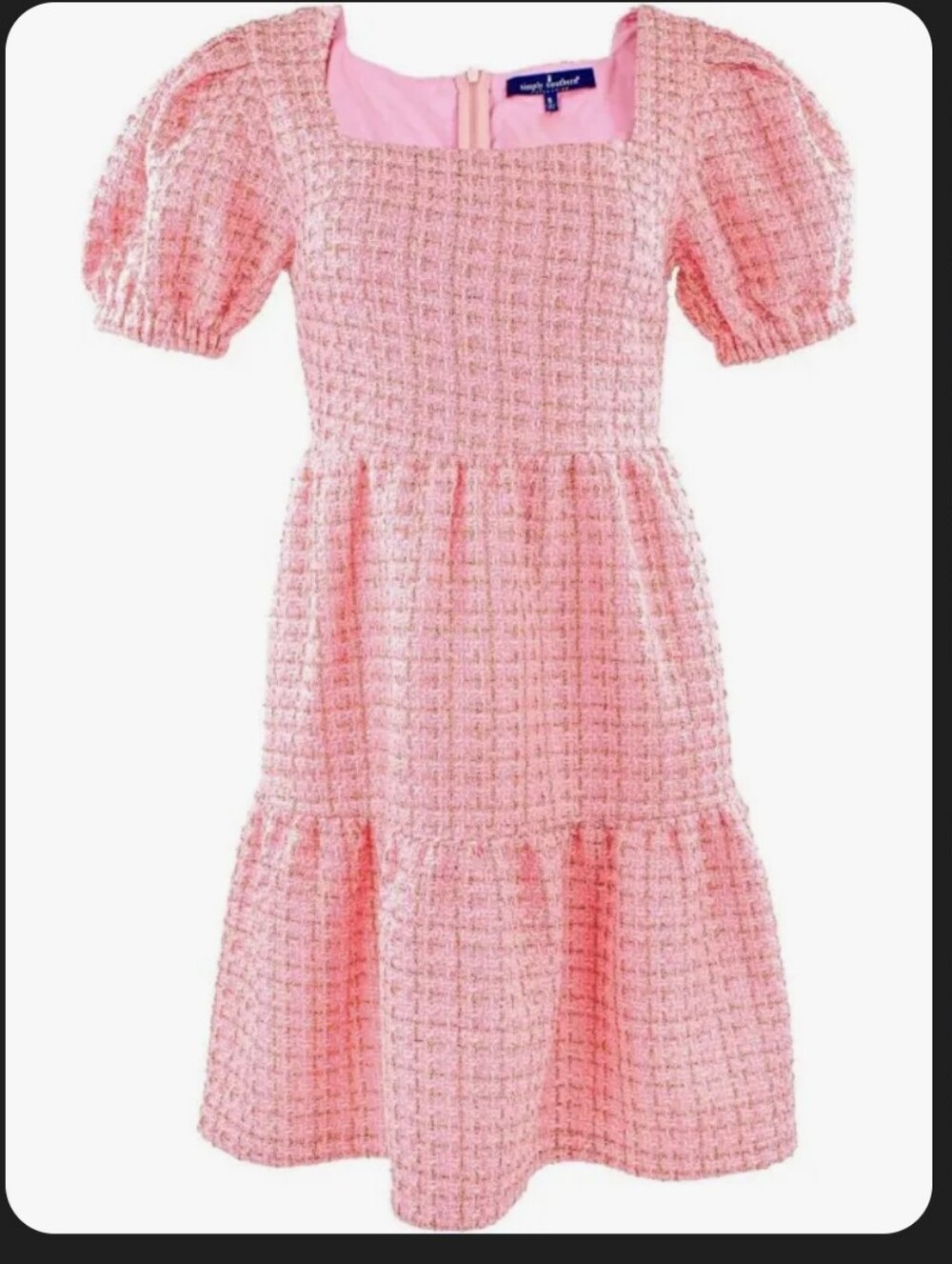 Nwt Simply Southern Pink Tweed Dress